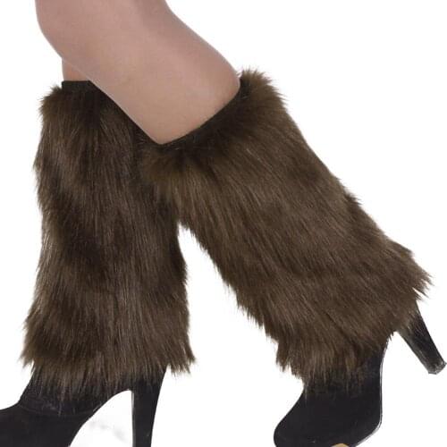 Winter Leg Warmer Faux Fur Fashion Women Boot Covers Furry Solid Color Soft Hosiery Leg Warmers Underwear Womens Sock