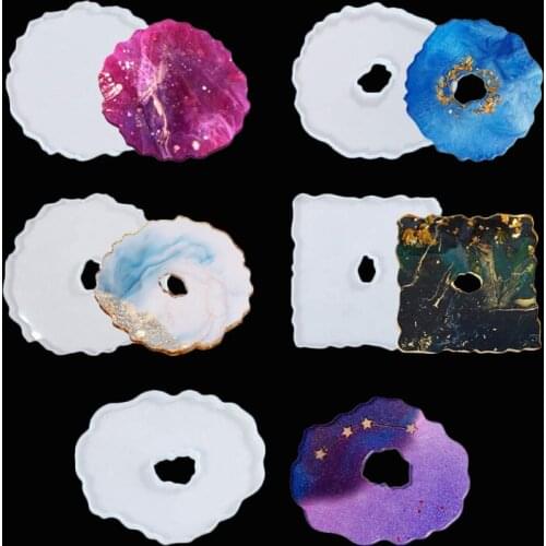 1Pcs Creative Coaster Silicone Mold Coaster Resin Casting Molds For Making Wine Glass Coffee Coaster Home Decoration Cup Mats