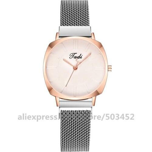 100pcs/lot New Arrive Jadi Magnetic Watches Steel Square Watch Wholesale Price Fashion Watches For Women