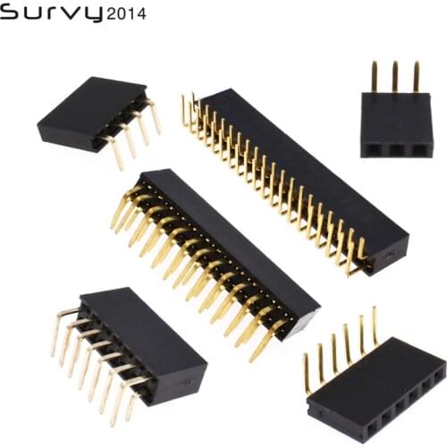 20PCS 1x3P/1x4P/1x6P/2x7P/2X13P Pin Needle connector 3 to 13 pin 2.54mm angle single / double row female