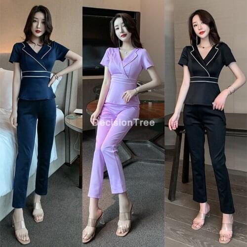 2021 health club workwear womens teahouse waitress clothes foot bath beauty salon spa uniform health technician clothing suit