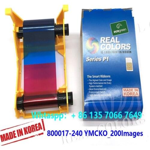 30Piecs Compatible 800017-240 YMCKO Ribbons 200 Cards Images Made in Korea For Zebra P100i P110i P120i Printer