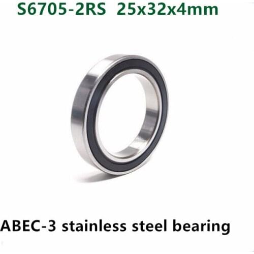 50pcs/lot ABEC-3 S6705-2RS 25x32x4 mm stainless steel thin wall deep groove ball bearings S6705 RS 25*32*4mm