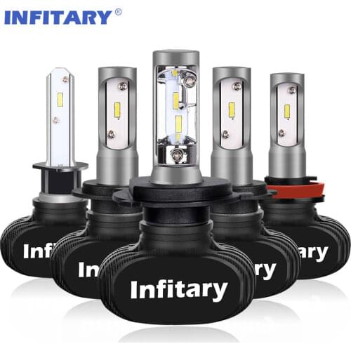 Infitary S1 CSP Chips Car Headlights Bulb H7 LED H1 H3 H4 H27 880 9005 9006 HB3 HB4 9004 9007 6500K 72W 12000LM Auto Head Lamp