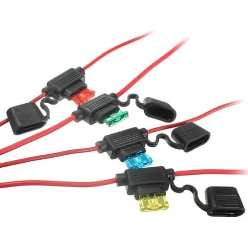6v 12v 24v Car Auto In-Line Standard Blade Fuse Holder Wire Fuses Holders 10/15/20/30A Waterproof