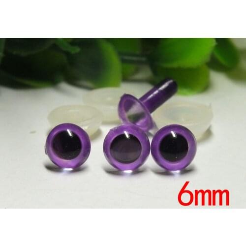 Free shipping!!! 6mm purple color Crystal safety eyes -100pcs