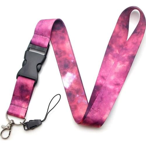 Star Nebula Neck Strap Lanyard keychain Mobile Phone Strap ID Badge Holder Rope Key Chain Keyrings cosplay Accessories ribbons