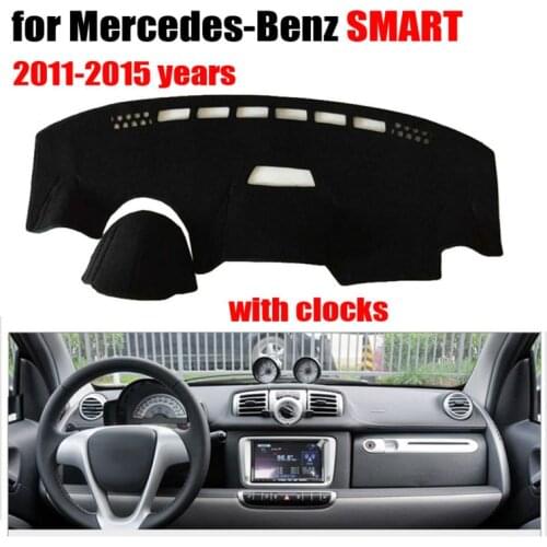 Car dashboard covers mat for Mercedes-Benz SMART 2011-2015 with clock Left hand drive dashmat pad dash cover auto accessories