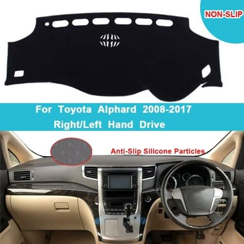 Car Dashboard Cover Dash Mat Carpet For Toyota Alphard 2008 2009 2010 2011 2012 2013 2014 2015 2016 2017 Silicon Flannel Suede