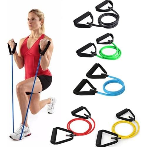 120cm Yoga Pull Rope Elastic Resistance Bands Pilates Workout Exercise Fitness Band Rubber Tensile Expander Home Gym Slimming