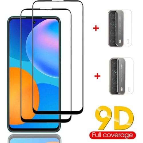 Glass, full-cover tempered glass for huawei p smart 2021 camera protection psmart 2020/2019 screen protector p smart 2021 glass