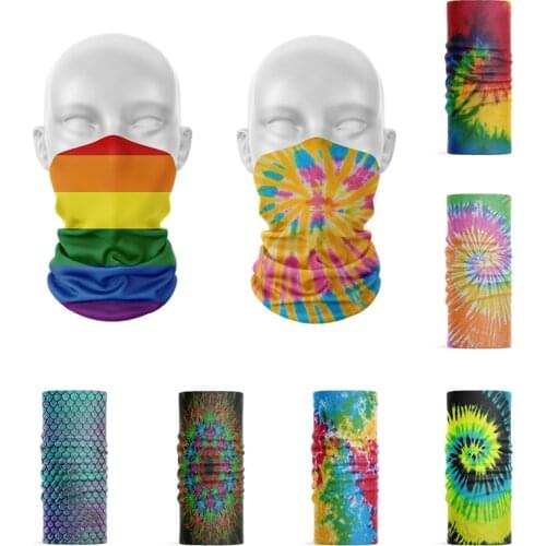 3D Rendering Rainbow Color Headscarf Face Neck Wrap Cover Bandana Girl Hair Scarf Outdoor Cycling Hiking Dustproof Men Headwear
