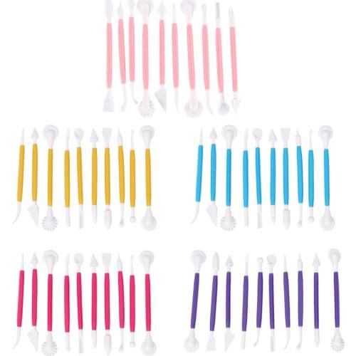 10Pcs Clay Sculpting Modeling Tools Set Plastic Carving Pottery Tools Carving Sculpture Cake Decorating Tools