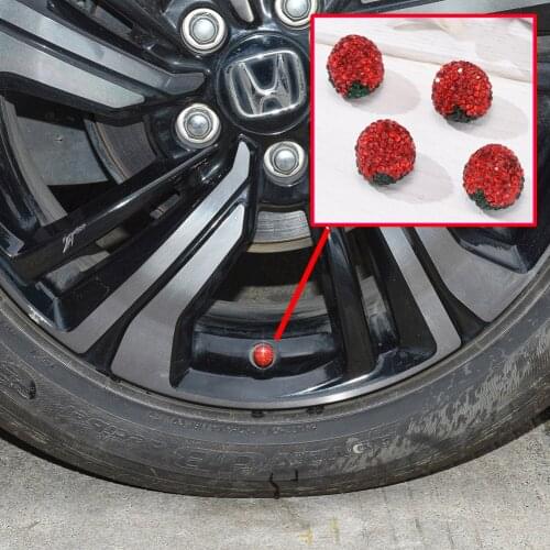 Valve Stem Caps 4 Pack Handmade Crystal Rhinestone Diamond Universal Tire Valve Dust Caps Bling Car Accessories
