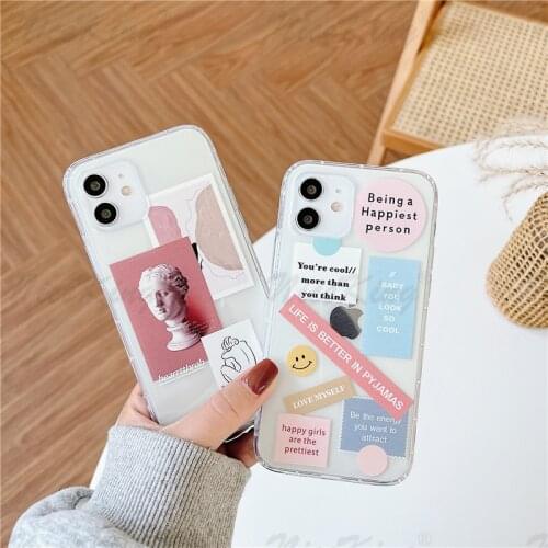 Cute Cartoon Fashion Phone Cases For iPhone 12 Mini 11 Pro XS MAX Soft Airbag TPU Cover Case For iPhone 7 8 Plus X XR SE 2020