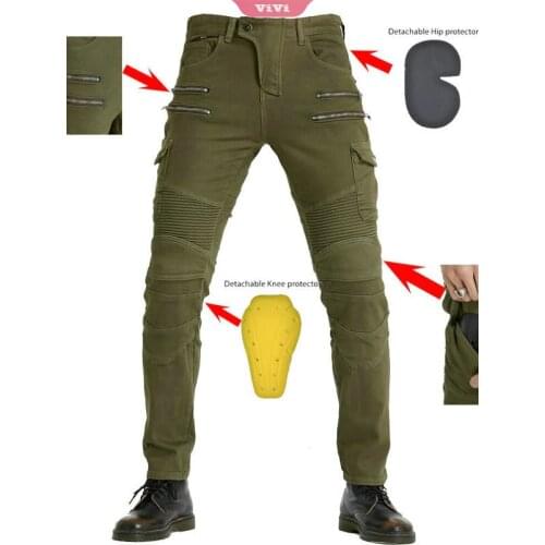 Mens New Spring Autumn Motorcycle Pants Classic Outdoor Riding Jeans Drop-resistant Pants With Protective Pad