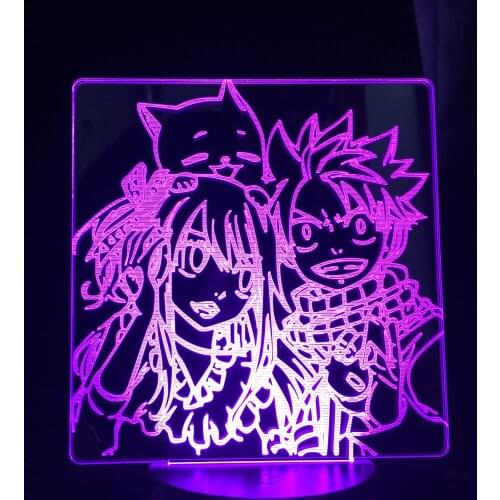 Anime Fairy Tail Manga Fairy Tail Group Night Light Led Touch Sensor Nightlight for Child Room Decor Kids Gift Table 3d Lamp
