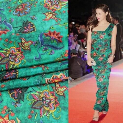 New fashion inkjet silk crepe de chine fabric 12mm summer soft shirt t-shirt skirt silk fabric wholesale silk cloth 138cm