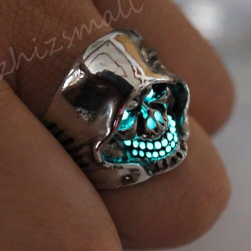 New Skeleton Warrior Ring GLOW in the DARK Skull and Bones Glow Ring Pendants & Rings Arrow Stalker ring