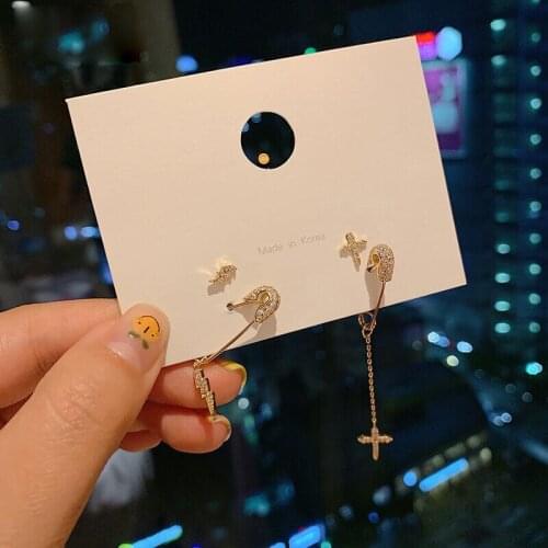 ZDMXJL 2021 New Arrival Fashion Womens Earrings Fine Simple Asymmetric Pin Earrings For Women Party Jewelry Gifts Drop-shipping