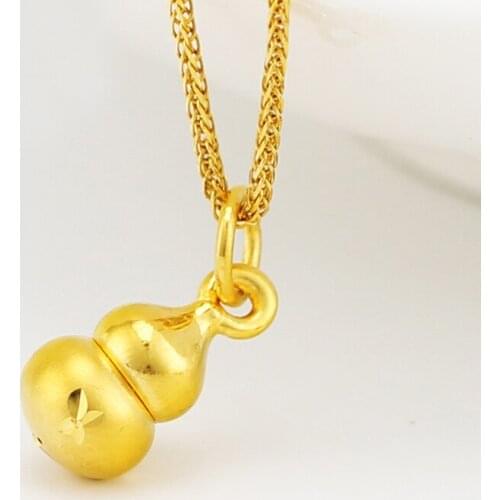 New Arrival 24K Yellow Gold Pendant Women 999 3D Yellow Gold Gourd Pendant
