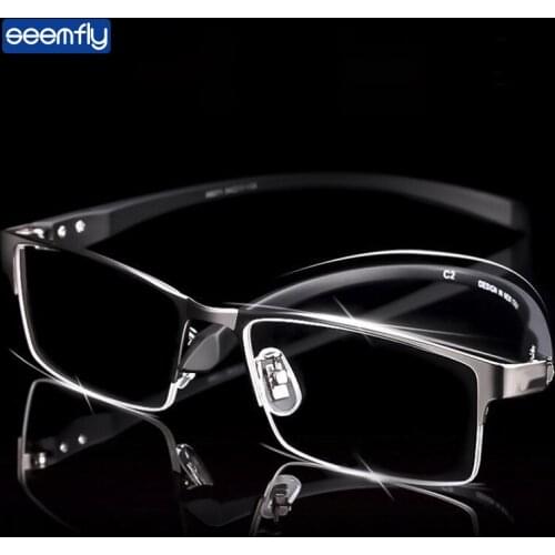 Seemfly Metal Half Frame Anti Blue Light Reading Glasses Far And Near Intelligent Color Changing Presbyopic Eyeglasses +1.0 +4.0