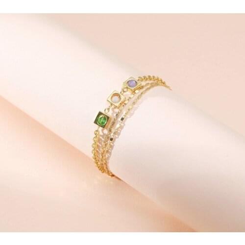 ORNAPEADIA Fashion Bracelet for Women Multilayer Crystal Bead Ethnic Style Thin Chain Lobster Clasp Womens Exaggerated Bracelet