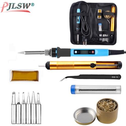 80W US EU Digital Display Soldering Iron 110V/220V 180-480 Celsius Thermostatic Digital-Controlled Soldering Iron Kit Toolkit