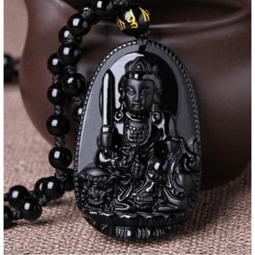 Natural Obsidian Animal Jade Pendants Hand Carved Jadeite Pendant Fine Necklace for Women Men Fashion Jewelry Chain Accessories
