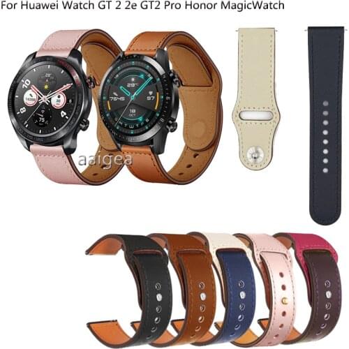 20mm 22mm Genuine Leather Band Strap for Huawei Watch GT 2 42mm 46mm 2e GT2 Pro Honor MagicWatch Replacement band strap