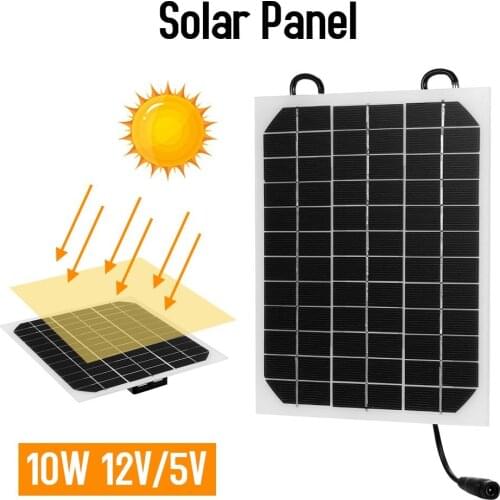 Solar Panel Charger10W 12V/5V USB Port Drop shipping