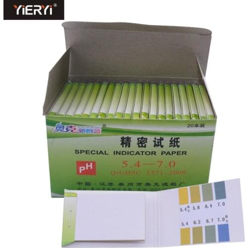 Yieryi 20 pcs/BOX PH Meters PH Test Strips Indicator 6.4-8.0/PH 5.4-7.0/PH/5.5-9.0/PH/3.8-5.4 Litmus Tester/ New Measurement