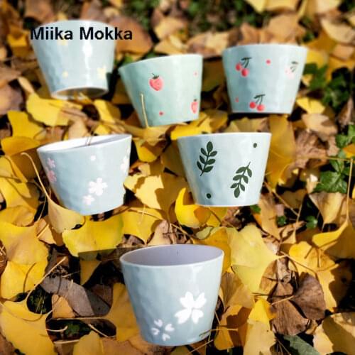 Creative Flower Print Ceramic Pot Succulent Pots Balcony Decorations Macetas De Ceramica Desktop Decor Mini Planter Flowerpot