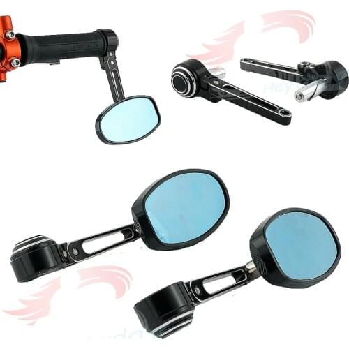 Universal Black Motorcycle Mirror Motorbike Rearview Side Handle Bar End Mirrors For HONDA MONKEY CB400 VFR800/F CB1000R MSX125