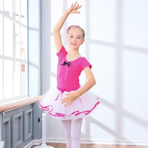2-16Y Girls Ballet Dress Kids Ballet Dance Costume Pink/Purple Bodysuit Ballet Clothes Children Gymnastics Leotard For Girls