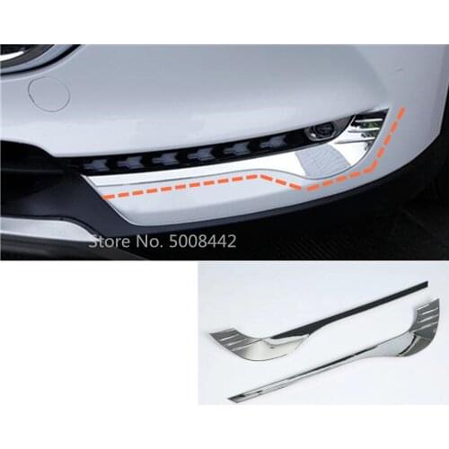 For Mazda CX-5 CX5 2017 2018 2019 2020 Car Body Front Fog Light Lamp Eyebrow Frame Styling Cover Trim Hood Moulding 2pcs