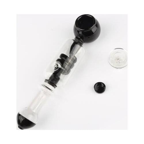 20cm Glass Water Pipe For Smoking Dry Herb Tobacco Cooling Smoke Hand Pipe With Removable Glass Bowl Gadget For Men