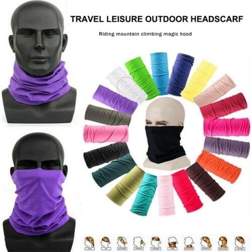 2021 Women Men Outdoor Sports Bandana Scarf Headwear Solid Color Face Mask Riding Cycling Headscarf Tube Wristband Headband