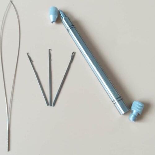 Freeshipping - 50pcs Stainless Steel Handle Multifunction Pulling Needle / Micro Rings Links / Loop Hair Extension Tools