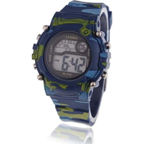 Children Boys LED Digital Watch Camouflage Swimming Sports Digital Wrist Watch Waterproof Silicone Strap Kids Watches relogio