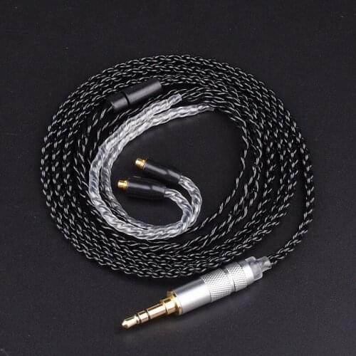 Diy earphone wire single crystal copper silver plated cable mmcx ue900 se535