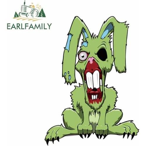 EARLFAMILY 13cm x 9.6cm For Zombie Rabbit Window Fine Decal Cartoon Graphics Car Stickers Waterproof Fashion Decoration