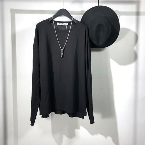 Owen seak Men Bottoming Shirt Cotton Gothic Style Mens Clothing Tops Tees Summer Men Tees Black T Shirt