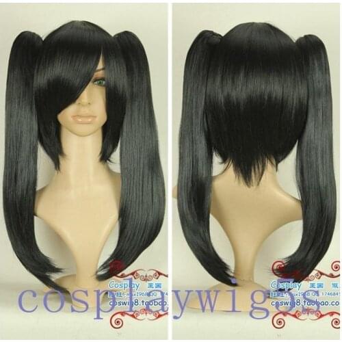 Hot heat resistant Party hair>>>2 Clip horsetail Man Lenalee Lee Gintama - Nine Samurai black Cosplay