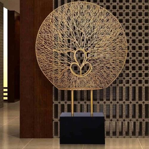 Hotel clubhouse model room large-scale floor abstract iron welcome tree decoration metal decoration handicraft decoration