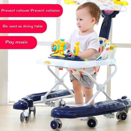 Baby Walker 6/7-18 Months Baby Anti-rollover Children Learning Driving Folding Slides Baby Toys Scooter Walker for Infant