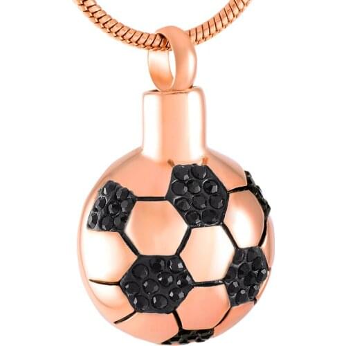 IJD8299 Stainless Steel Football Unique Design Cremation Pendant Memory Jewelry Ashes Holder Urn Keepsake Funeral Necklace