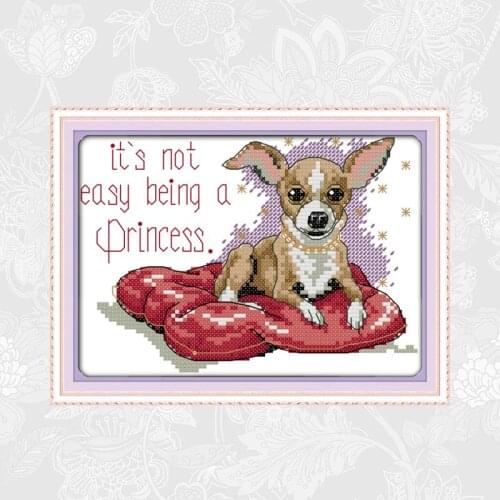 Joy sunday Its not easy being a princess Counted Printed On Canvas Cross Stitch Kits DIY Handwork Embroidery Needlework