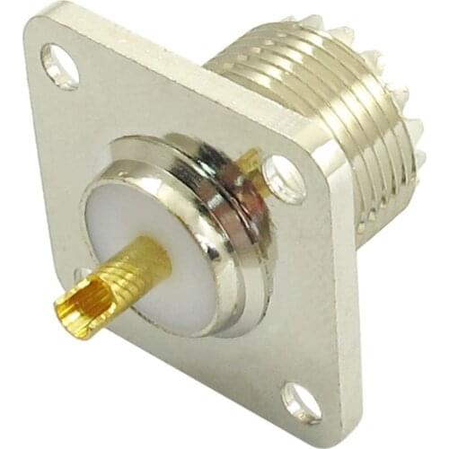 UHF SO-239 Female Jack Square Shape Solder Cup Coax Connector for Ham Radio