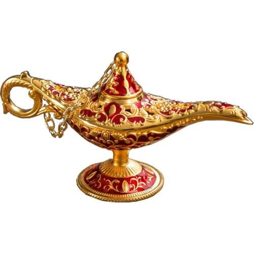 Creative Magic Lamp Shape Creative Metal Crafts Decoration Gift Small Hollow Wishing Lamp Gift